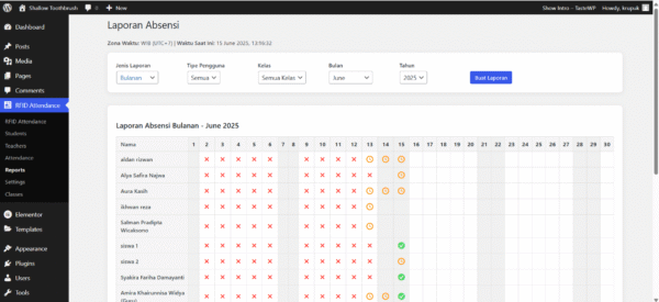 Plugin RFID Attendance / Absensi Siswa RFID