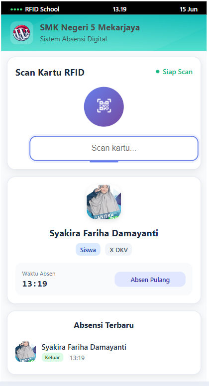 Plugin RFID Attendance / Absensi Siswa RFID